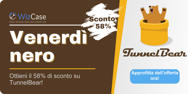 Coupon TunnelBear per il Black Friday 2023