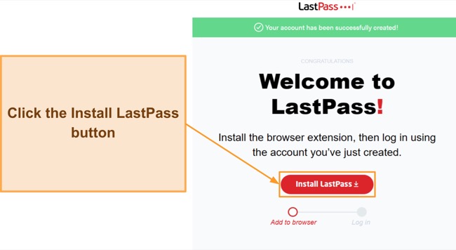 Screenshot showing the Install LastPass button