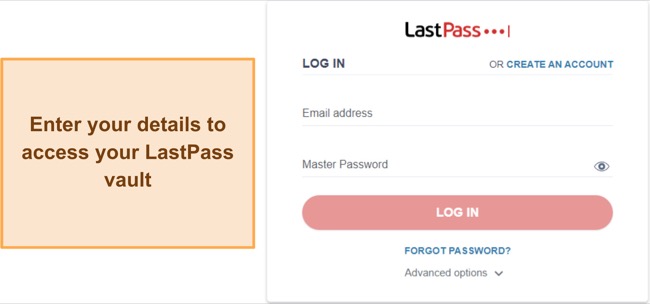 Screenshot showing how to access LastPass after installing it