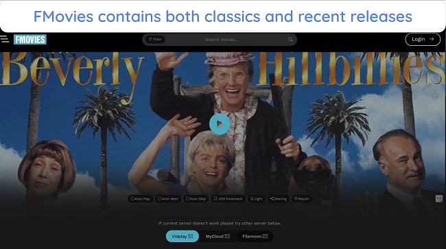 Screenshot of FMovies showing Beverly Hillbilies.