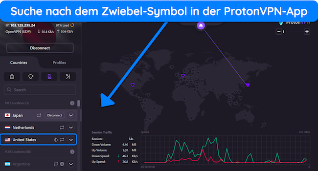 ProtonVPN stellt kostenlosen Benutzern sogar Onion-Over-VPN-Server zur Verfügung