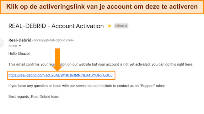 Schermafbeelding van het stapsgewijze proces om uw account te activeren, zoals weergegeven in de bijgewerkte installatiehandleiding voor het installeren van Real Debrid op Kodi.