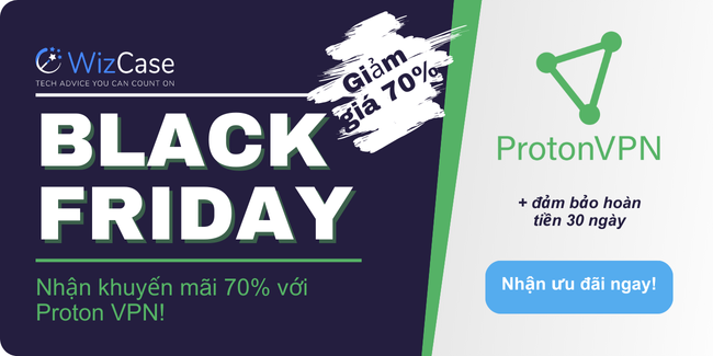 Biểu ngữ phiếu giảm giá Proton VPN Black Friday 2024