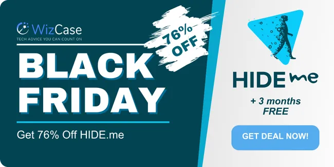 hide.me Black Friday 2024 coupon banner