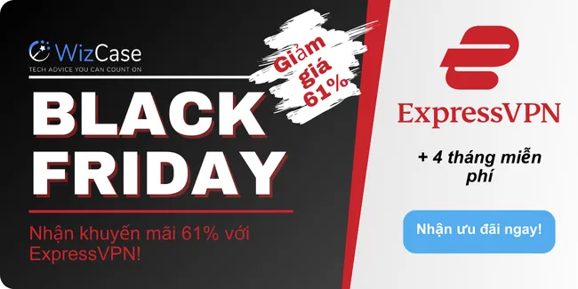 Biểu ngữ phiếu giảm giá Black Friday 2024 của ExpressVPN